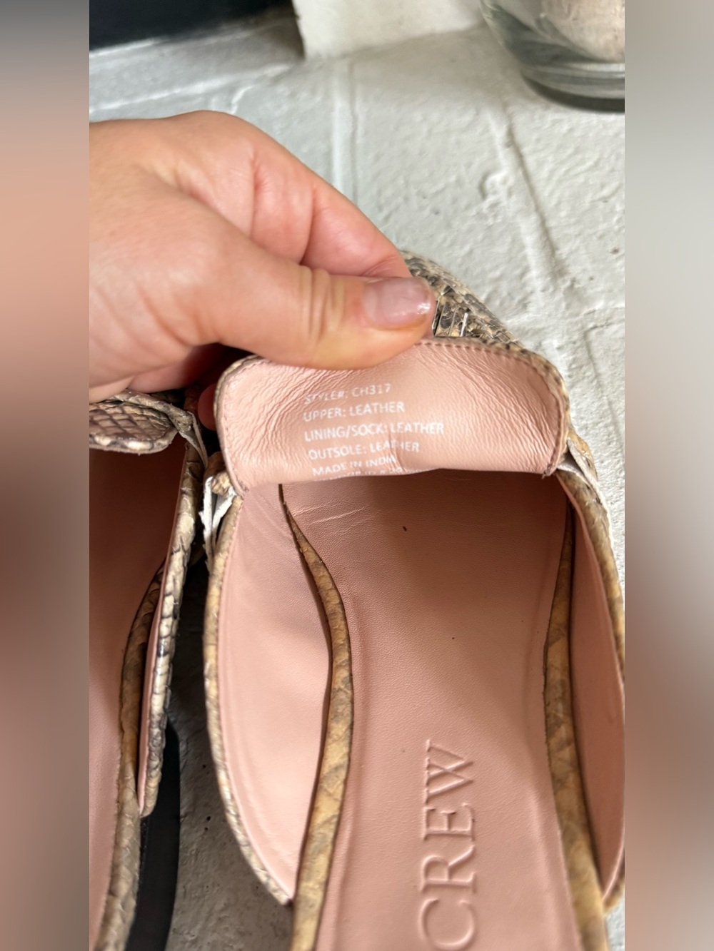 J.Crew Snake Print Leather Tassel Mule Loafers Women’s Size 7 Slip On - Picture 8 of 9
